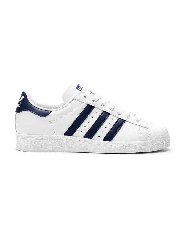 White and navy blue cheap adidas superstar